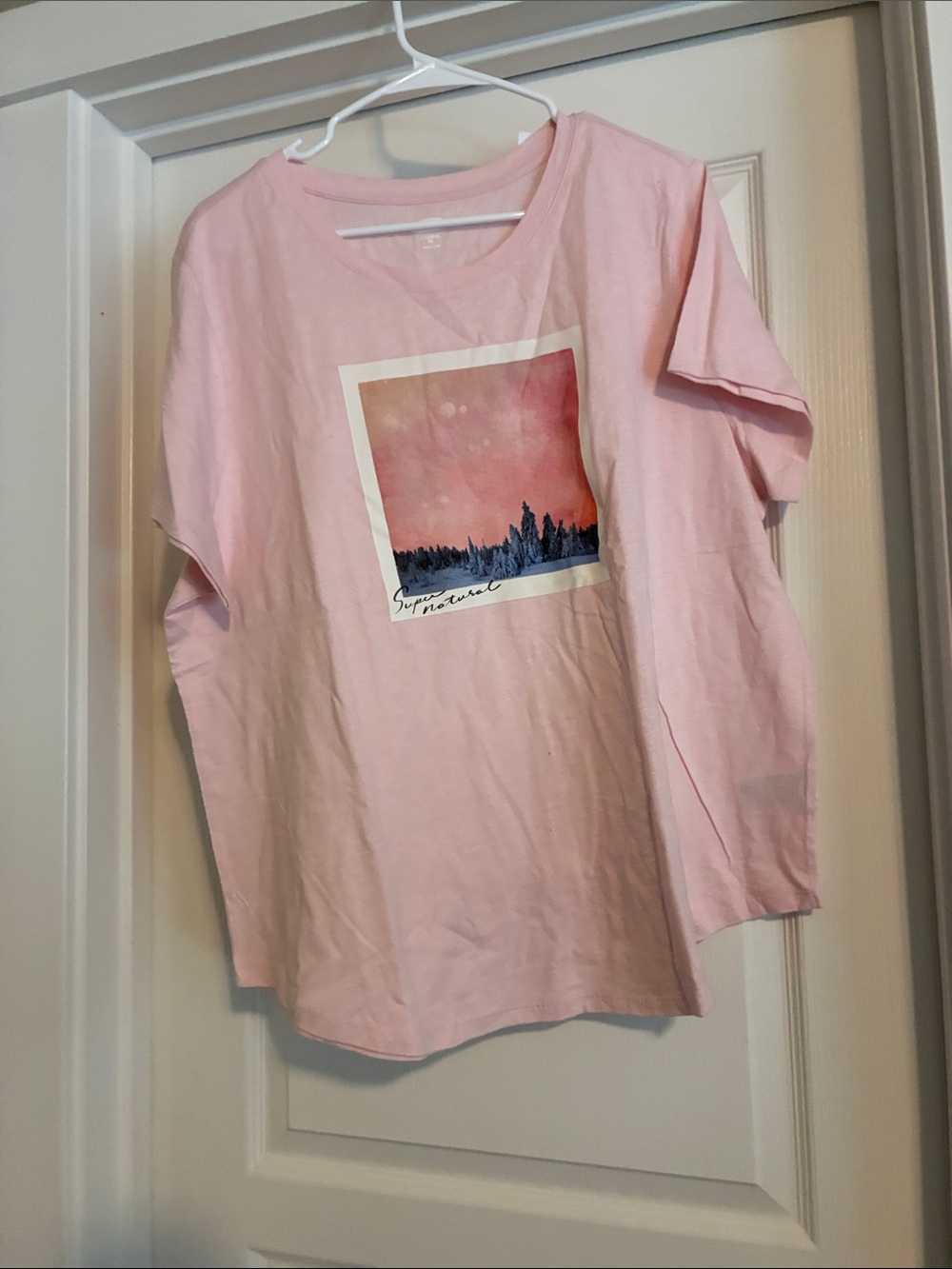 Girls' Pink Graphic Tee with Sunset Print